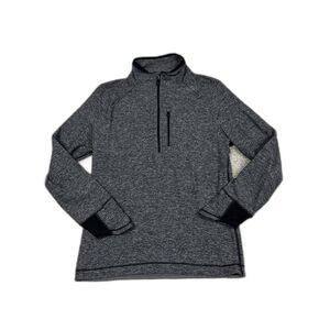 Lululemon Shirt Mens Medium 1/4 Zip Pullover Gray Thumbholes Athletic Top